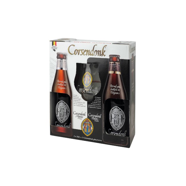 Пиво Corsendonk gift set (2 bottles & glass) / Пивной подарочный набор Корседонк (2 бутылки и бокал)