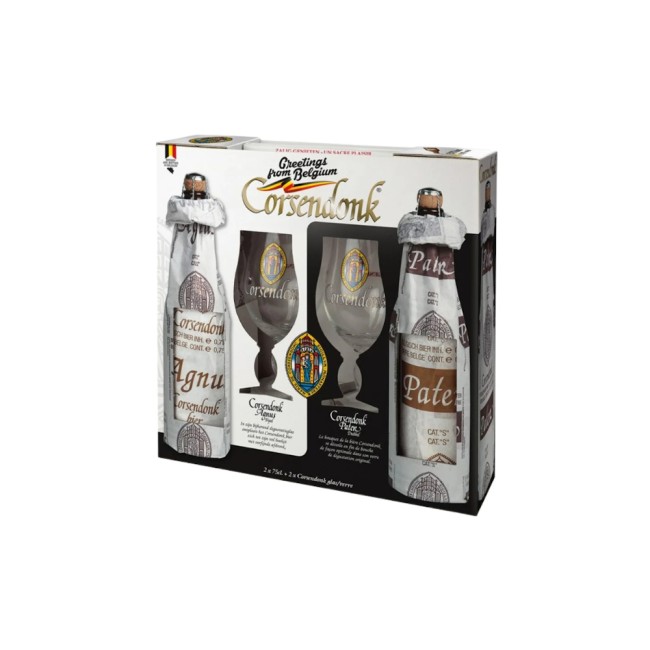 Пиво Corsendonk gift set (2 bottles (750 ML) & 2 glass) / Пивной подарочный набор Корседонк
