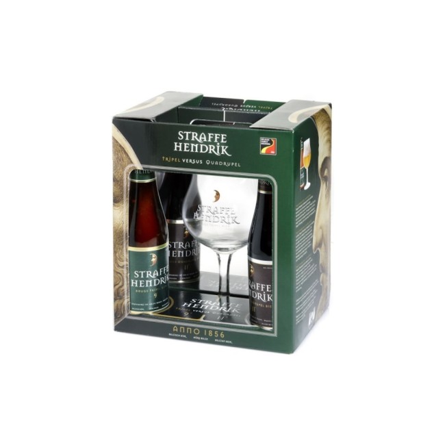 Пиво Straffe Hendrik gift set (4 bottles & 1 glass) / Пивной подарочный набор Штраффе Хендрик