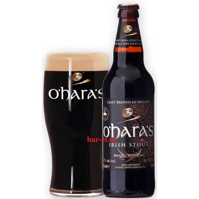 Пиво Carlow O Haras Irish Stout 50cl / Калау Эу Харас Айриш Стаут 500 МЛ