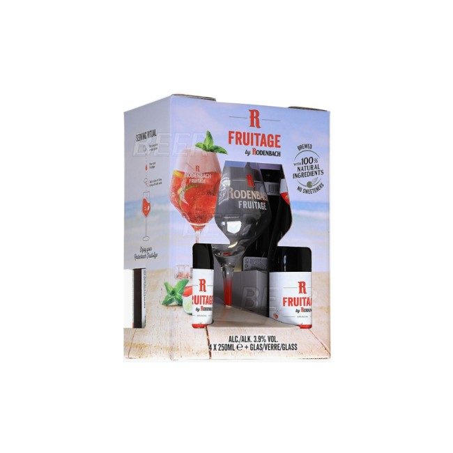 Rodenbach Fruitage gift set (4 bottles (250 ML) & 1 glass) / Подарочный пивной набор Роденбах фрутаж