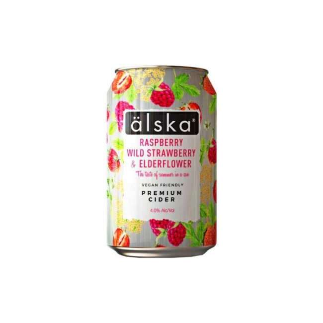 Сидр Alska Raspberry & Wild Strawberry & Elderflower / Альска Малина Земляника Бузина