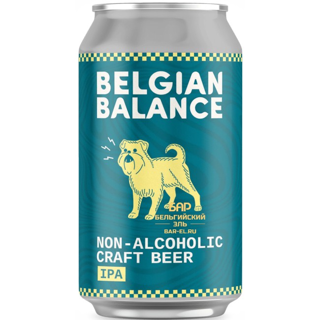 Пиво Belgian Balance Non-Alcoholic Boosted beer IPA + 33cl / Белджан Бэлэнс Нон Алкохолик Бустид Бир Ипа Плюс 330 МЛ