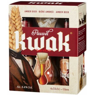 Kwak with old form beer glass / Подарочный пивной набор Квак с бокалом круглое дно