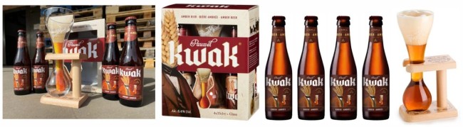 Kwak with old form beer glass / Подарочный пивной набор Квак с бокалом круглое дно